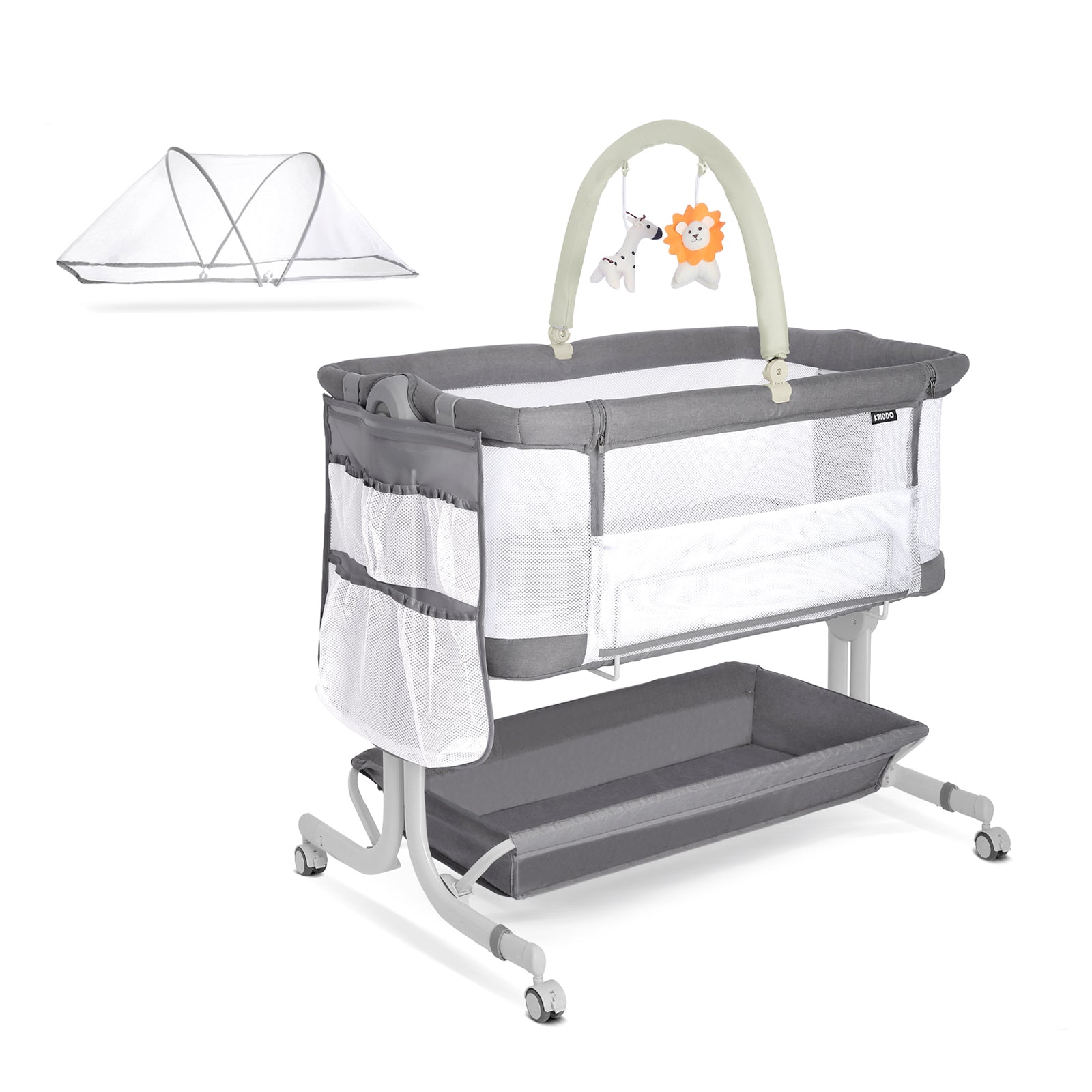KRIDDO Portable Bedside Sleeper Baby Crib for Newborns
