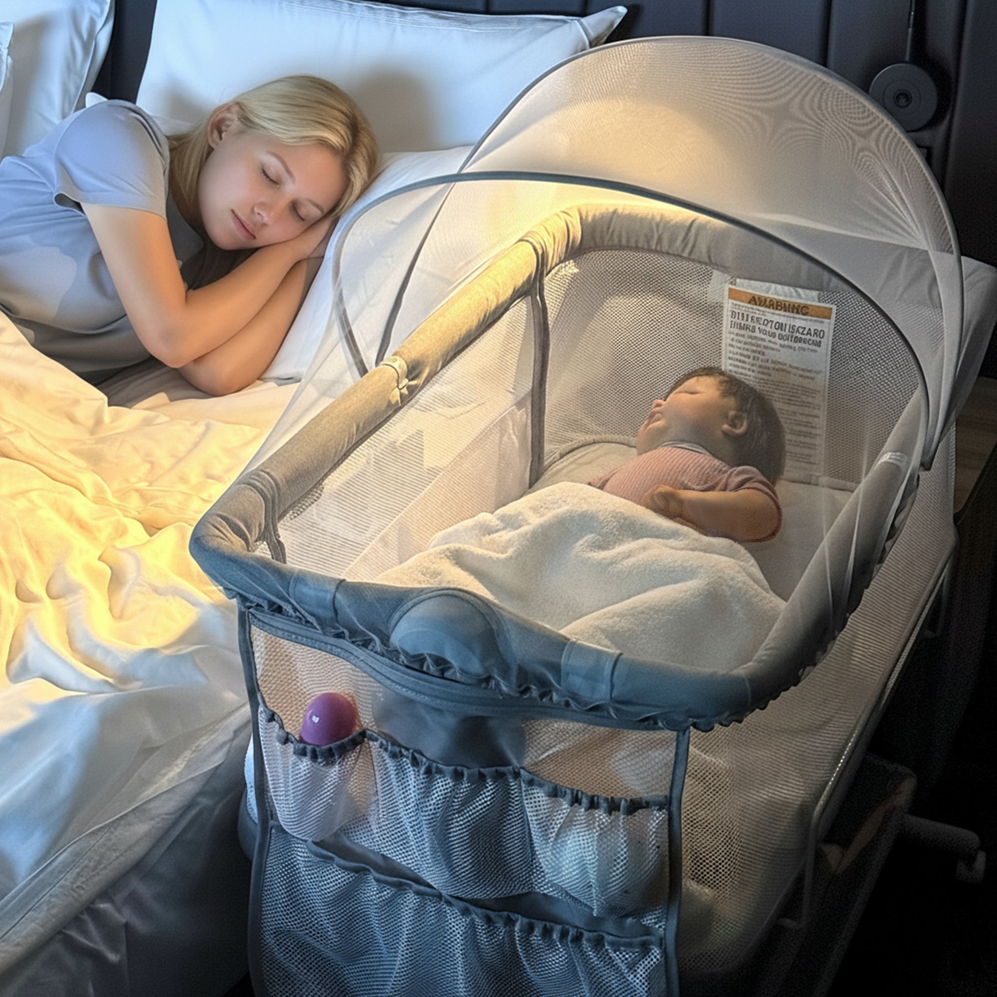 KRIDDO Portable Bedside Sleeper Baby Crib for Newborns