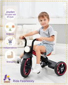 Kriddo Kids Tricycle with Headlight and Removable Pedals for 2 to 5 Years Old Black