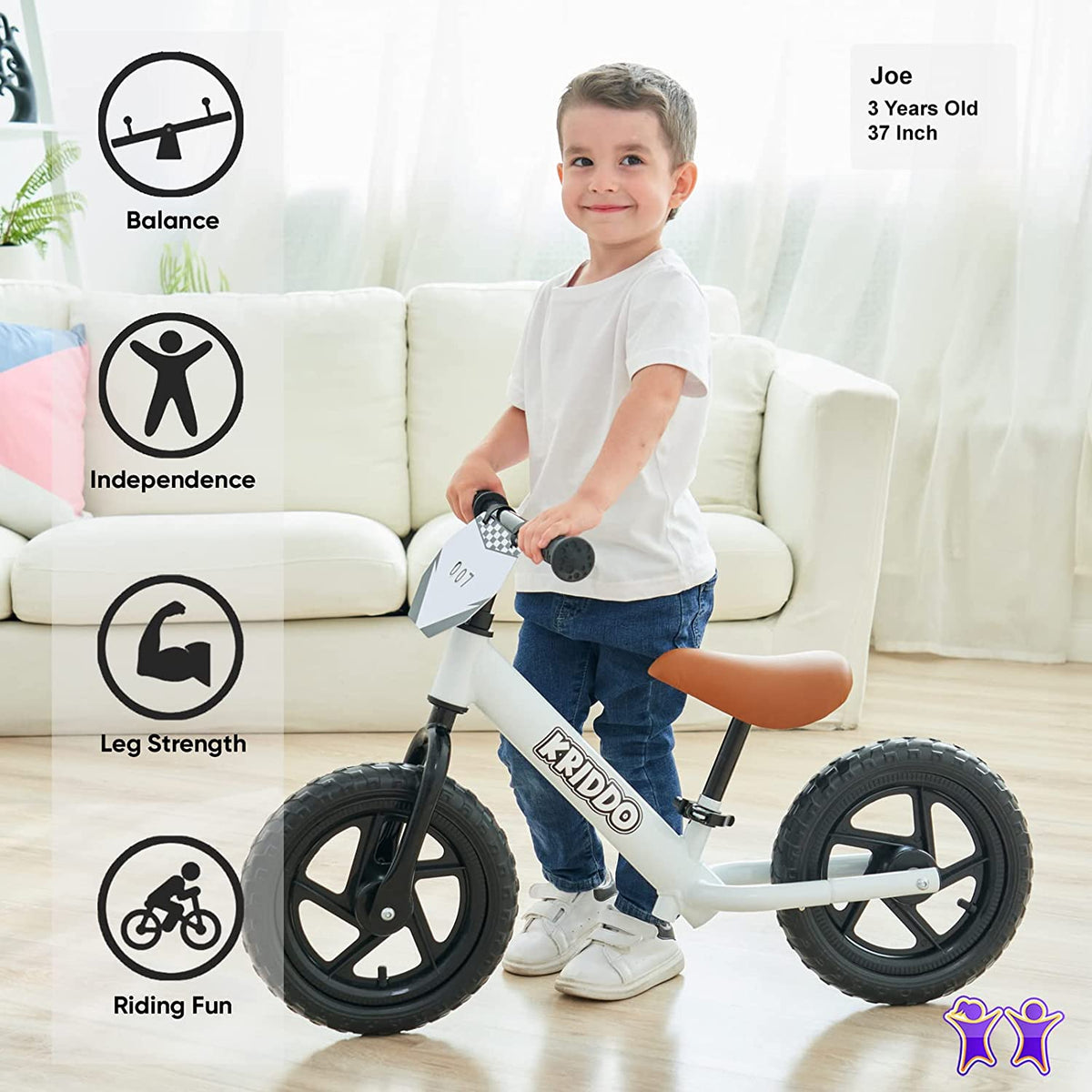 KRIDDO Toddler Balance Bike 2 Year Old, Age 18 Months to 5 Years Old ...